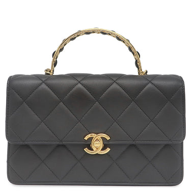 シャネル CHANEL マトラッセ トップハンドル AS4730 ブラック レザー 2WAYバッグ ゴールド金具 ココマーク ロゴ