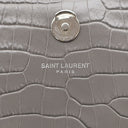 サンローラン SAINT LAURENT ケイト タッセル チェーンショルダー グレー レザー ショルダーバッグ シルバー金具 モノグラム カサンドラ 型押し