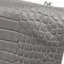 サンローラン SAINT LAURENT ケイト タッセル チェーンショルダー グレー レザー ショルダーバッグ シルバー金具 モノグラム カサンドラ 型押し