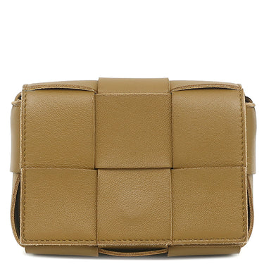 ボッテガヴェネタ BOTTEGA VENETA キャンディ カセット マキシイントレチャート 666688 ブラウン ラムスキン ショルダーバッグ ゴールド金具 クロスボディ