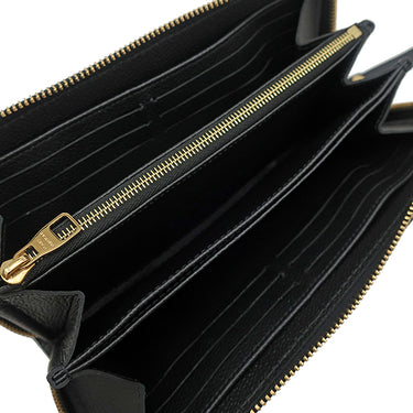 ルイヴィトン LOUIS VUITTON ジッピー ウォレット M80481 ブラック×ベージュ モノグラムアンプラント バイカラーモノグラムアンプラントレザー 長財布 ゴールド金具 黒 ラウンドファスナー 小銭入れ
