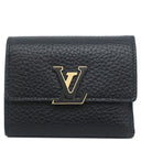 ルイヴィトン LOUIS VUITTON ポルトフォイユ カプシーヌ XS M68587 ノワール レザー トリヨンレザー 三つ折り財布 ゴールド金具 黒 ピンク LVロゴ 小銭入れ