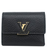 ルイヴィトン LOUIS VUITTON ポルトフォイユ カプシーヌ XS M68587 ノワール レザー トリヨンレザー 三つ折り財布 ゴールド金具 黒 ピンク LVロゴ 小銭入れ