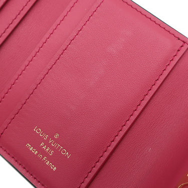 ルイヴィトン LOUIS VUITTON ポルトフォイユ カプシーヌ XS M68587 ノワール レザー トリヨンレザー 三つ折り財布 ゴールド金具 黒 ピンク LVロゴ 小銭入れ