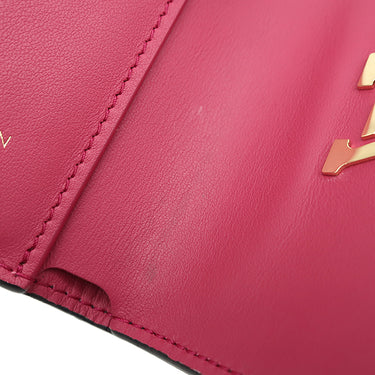 ルイヴィトン LOUIS VUITTON ポルトフォイユ カプシーヌ XS M68587 ノワール レザー トリヨンレザー 三つ折り財布 ゴールド金具 黒 ピンク LVロゴ 小銭入れ