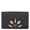 グッチ GUCCI GGマーモント クリスタル チェーンウォレット 499782 ブラック レザー チェーンウォレット ヴィンテージ金具 黒 ダブルG GG クラッチ