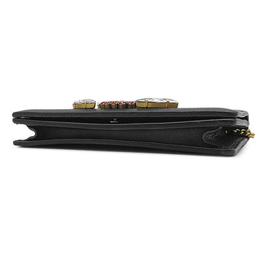 グッチ GUCCI GGマーモント クリスタル チェーンウォレット 499782 ブラック レザー チェーンウォレット ヴィンテージ金具 黒 ダブルG GG クラッチ