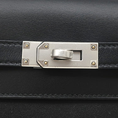 エルメス HERMES ケリーウォレット ロング トゥーゴー ブラック レザー タデラクト 長財布 シルバー金具 サングル カヴァル バンドリエール