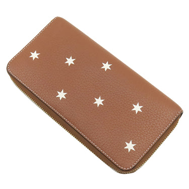 ロエベ LOEWE スターモチーフ ロング ウォレット 199N41CF13 ブラウン グレインカーフレザー 長財布 ゴールド金具 ラウンドファスナー