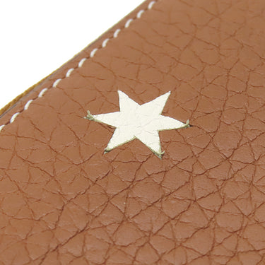 ロエベ LOEWE スターモチーフ ロング ウォレット 199N41CF13 ブラウン グレインカーフレザー 長財布 ゴールド金具 ラウンドファスナー