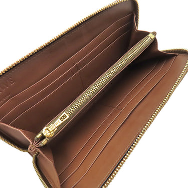 ロエベ LOEWE スターモチーフ ロング ウォレット 199N41CF13 ブラウン グレインカーフレザー 長財布 ゴールド金具 ラウンドファスナー