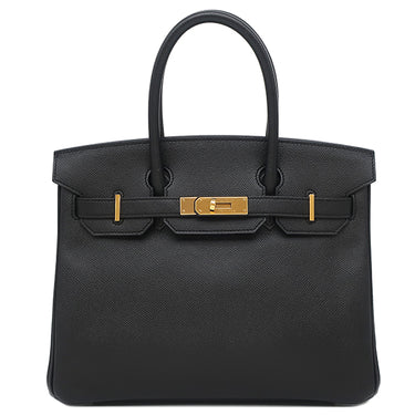 エルメス HERMES バーキン30 ブラック ヴォーエプソン ハンドバッグ ゴールド金具 黒