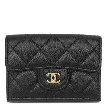 シャネル CHANEL マトラッセ コンパクトウォレット AP0230 ブラック キャビアスキン 三つ折り財布 ゴールド金具 ココマーク