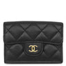 シャネル CHANEL マトラッセ コンパクトウォレット AP0230 ブラック キャビアスキン 三つ折り財布 ゴールド金具 ココマーク