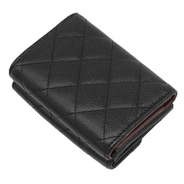 シャネル CHANEL マトラッセ コンパクトウォレット AP0230 ブラック キャビアスキン 三つ折り財布 ゴールド金具 ココマーク