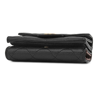 シャネル CHANEL マトラッセ コンパクトウォレット AP0230 ブラック キャビアスキン 三つ折り財布 ゴールド金具 ココマーク