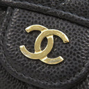シャネル CHANEL マトラッセ コンパクトウォレット AP0230 ブラック キャビアスキン 三つ折り財布 ゴールド金具 ココマーク