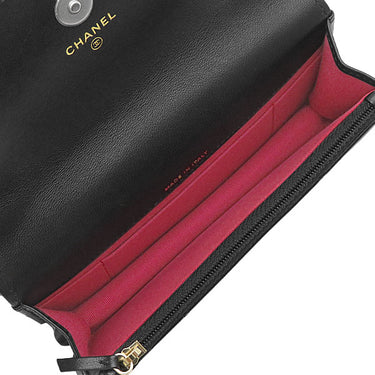 シャネル CHANEL CHANEL19 チェーンクラッチ AP3067 ブラック ラムスキン チェーンウォレット シルバー金具