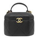 シャネル CHANEL マトラッセ スモール バニティ バッグ ブラック レザー ショルダーバッグ ゴールド金具 黒 ココマーク チェーン