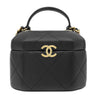 シャネル CHANEL マトラッセ スモール バニティ バッグ ブラック レザー ショルダーバッグ ゴールド金具 黒 ココマーク チェーン