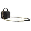 シャネル CHANEL マトラッセ スモール バニティ バッグ ブラック レザー ショルダーバッグ ゴールド金具 黒 ココマーク チェーン