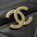 シャネル CHANEL マトラッセ スモール バニティ バッグ ブラック レザー ショルダーバッグ ゴールド金具 黒 ココマーク チェーン