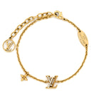 ルイヴィトン LOUIS VUITTON LV アイコニック M00587 ゴールド GP ストラス ブレスレット LVサークル LVイニシャル モノグラムフラワー