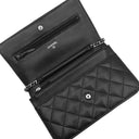 シャネル CHANEL マトラッセ チェーンウォレット AP0250 ブラック ラムスキン チェーンウォレット シルバー金具 黒 ココマーク