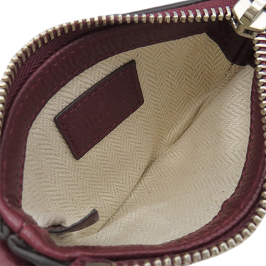 グッチ GUCCI ロゴ マイクロ ショルダー 821831 ボルドー レザー ショルダーバッグ シルバー金具 赤 緑 ウェブストライプ ポシェット ポーチ