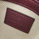 グッチ GUCCI ロゴ マイクロ ショルダー 821831 ボルドー レザー ショルダーバッグ シルバー金具 赤 緑 ウェブストライプ ポシェット ポーチ