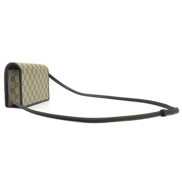 グッチ GUCCI GGエンブレム ミニショルダーバッグ 820688 ブラック×ベージュ GGスプリームキャンバス ショルダーバッグ ゴールド金具
