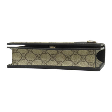 グッチ GUCCI GGエンブレム ミニショルダーバッグ 820688 ブラック×ベージュ GGスプリームキャンバス ショルダーバッグ ゴールド金具