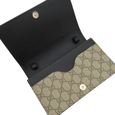 グッチ GUCCI GGエンブレム ミニショルダーバッグ 820688 ブラック×ベージュ GGスプリームキャンバス ショルダーバッグ ゴールド金具