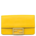 フェンディ FENDI フラットバゲットミニ 8BS039 イエロー レザー 2WAYバッグ ゴールド金具 ミニショルダー クラッチ