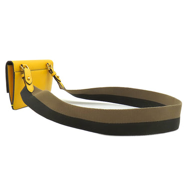 フェンディ FENDI フラットバゲットミニ 8BS039 イエロー レザー 2WAYバッグ ゴールド金具 ミニショルダー クラッチ