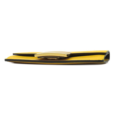 フェンディ FENDI フラットバゲットミニ 8BS039 イエロー レザー 2WAYバッグ ゴールド金具 ミニショルダー クラッチ