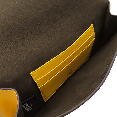 フェンディ FENDI フラットバゲットミニ 8BS039 イエロー レザー 2WAYバッグ ゴールド金具 ミニショルダー クラッチ