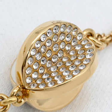 シャネル CHANEL ラインストーン ココマーク ホワイト×ブラック×ゴールド GP ラインストーン ラッカー ネックレス CCマーク 黒 白 スウィング
