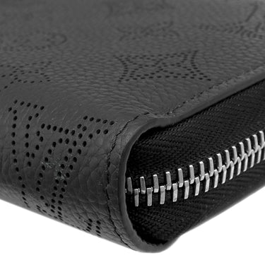 ルイヴィトン LOUIS VUITTON ジッピー ウォレット M61867 ノワール モノグラムマヒナ 長財布 シルバー金具 黒 ラウンドファスナー