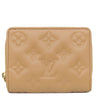 ルイヴィトン LOUIS VUITTON ポルトフォイユ ルー M81673 キャメル ラムスキン 二つ折り財布 ゴールド金具 モノグラム エンボス加工
