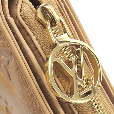 ルイヴィトン LOUIS VUITTON ポルトフォイユ ルー M81673 キャメル ラムスキン 二つ折り財布 ゴールド金具 モノグラム エンボス加工
