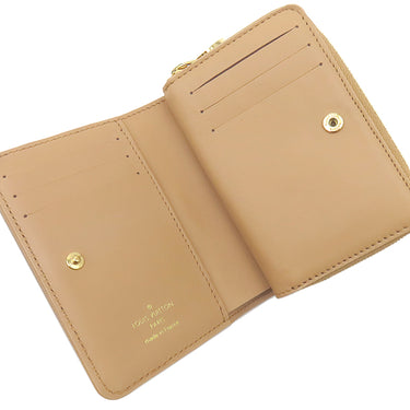 ルイヴィトン LOUIS VUITTON ポルトフォイユ ルー M81673 キャメル ラムスキン 二つ折り財布 ゴールド金具 モノグラム エンボス加工