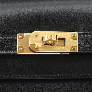 エルメス HERMES ケリーウォレット ロング トゥーゴー ブラック ボックスカーフ 長財布 ゴールド金具 黒