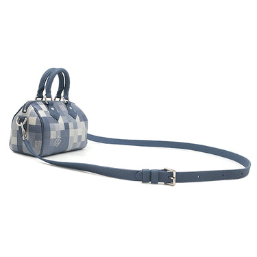 ルイヴィトン LOUIS VUITTON スピーディ バンドリエール 18 M29050 インディゴブルー レザー ダモフラージュキャンバス 2WAYバッグ マットシルバー金具 新品 未使用