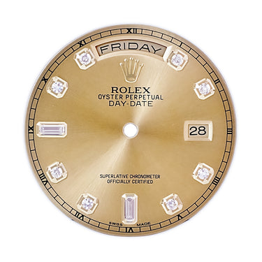 ロレックス ROLEX 純正 デイデイト 118238A用 ダイアル シャンパンゴールド ステンレススチール 純正ダイヤモンド 腕時計パーツ ダイヤインデックス 文字盤 3針 カレンダーディスク シャンパンゴールド