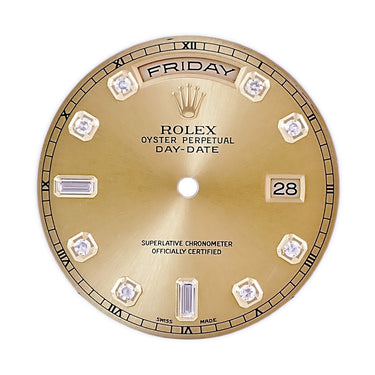 ロレックス ROLEX 純正 デイデイト 118238A用 ダイアル シャンパンゴールド ステンレススチール 純正ダイヤモンド 腕時計パーツ ダイヤインデックス 文字盤 三針 カレンダーディスク シャンパンゴールド