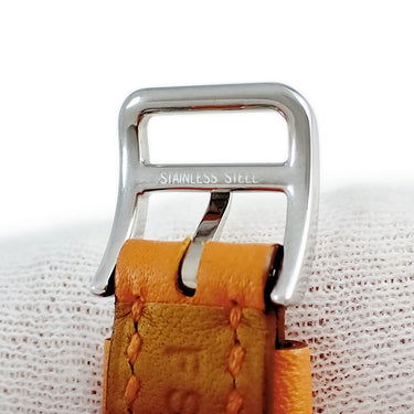 エルメス HERMES 純正 レザーバンド オレンジ レザー ステンレススチール 腕時計パーツ 未使用 替え スペア 交換 ベルト 本革 13mm オレンジ SS 尾錠 バネ棒