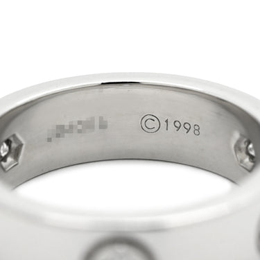 カルティエ Cartier ラブリング ハーフダイヤ B4032400 ホワイトゴールド K18WG ダイヤモンド #51(JP11) リング 指輪 クラシックモデル LOVE Ring 750 18K 3粒 3石 11号