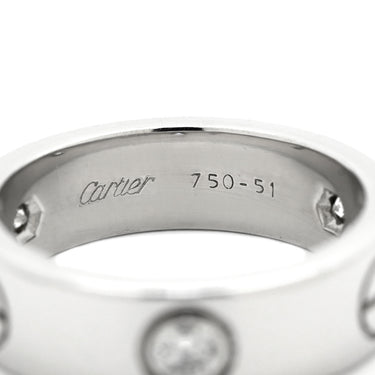 カルティエ Cartier ラブリング ハーフダイヤ B4032400 ホワイトゴールド K18WG ダイヤモンド #51(JP11) リング 指輪 クラシックモデル LOVE Ring 750 18K 3粒 3石 11号