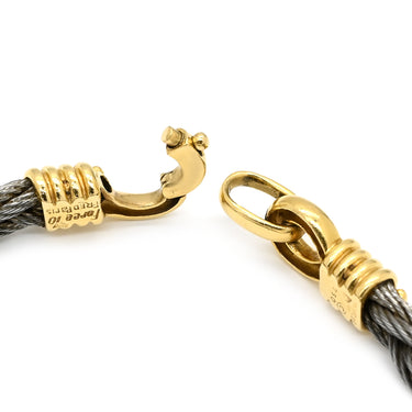 フレッド FRED フォース10 シルバー×イエローゴールド K18YG ステンレススチール ブレスレット Au750 18K YG 旧型 ヴィンテージ